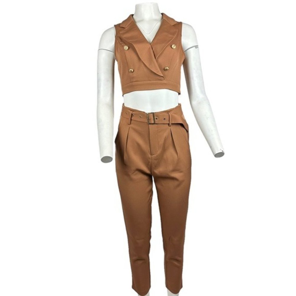Two Piece Pant Set Rust